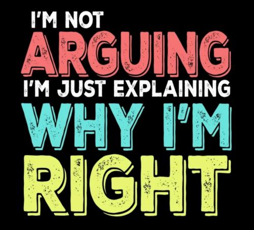 B not arguing