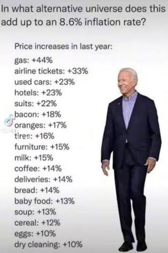 Biden, Inflation, Bidenomics -- Alternative Universe 8.6%