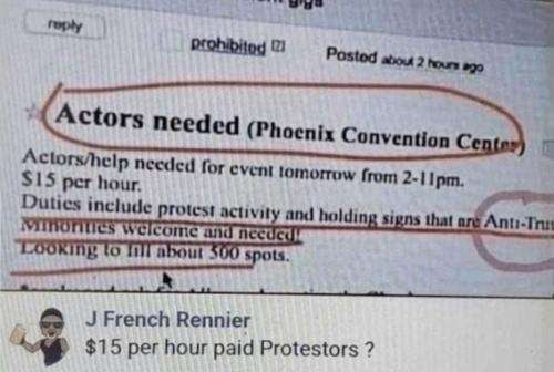 USA paid protestors