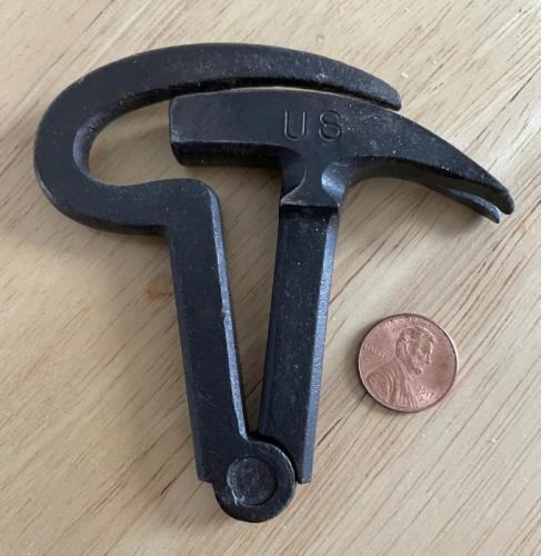 1861 US Army iron hoof pick-hoof nail claw hammer