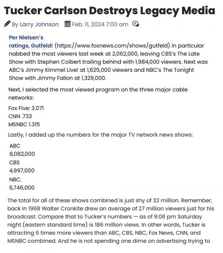 Tucker destroys MSM