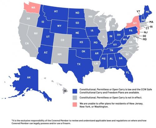 Constitutional Carry Map November 2023