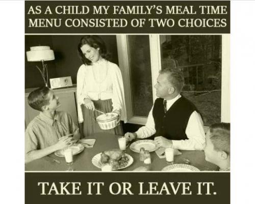 Traditional Meals, Dinner, Supper -- Take it of Leave It