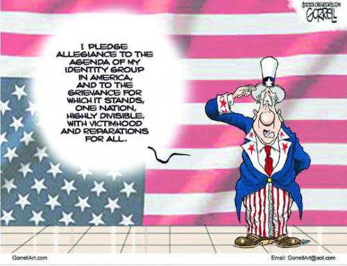 Pledge of Allegiance, USA, Illegal Immigration -- Identity Group, Grievance, VictimHood, Reparations