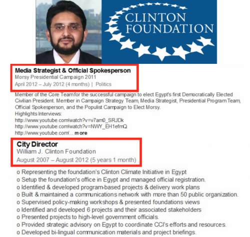 clinton foundation muslim brotherhood