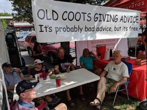 Old Man, Good, Bad Advice, Free -- Old Coots Advice Banner Day