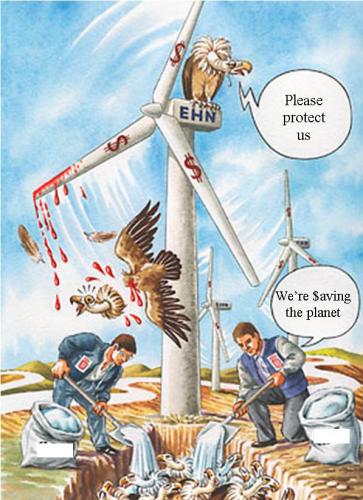 windturbines birdcartoon
