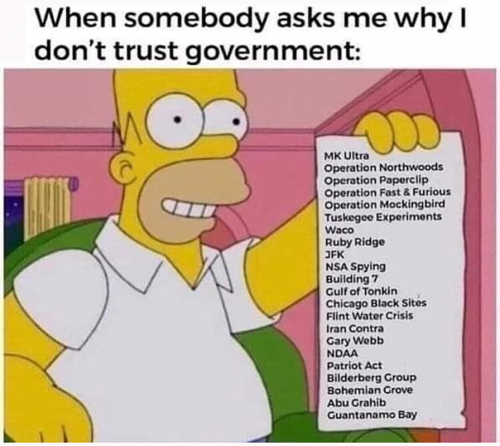 M don't trust government