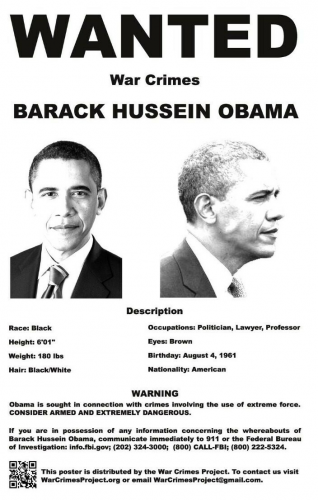 Obama, Wanted Poster -- War Crimes