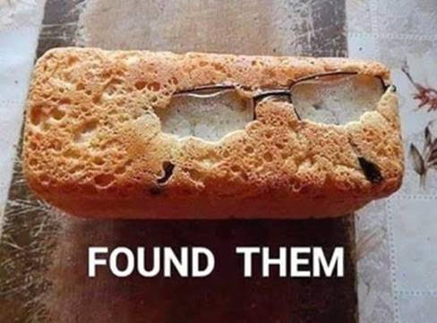 Bread, Glasses, Old man --- Found them