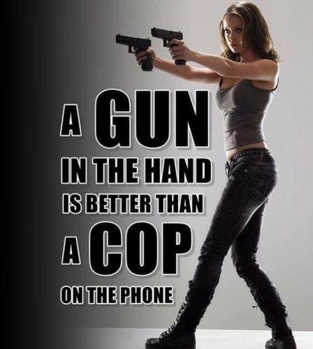 B gun in hand