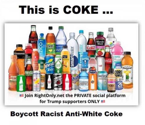 Coke Beverages, Racism, AntiWhitism, Social Media -- RightOnly