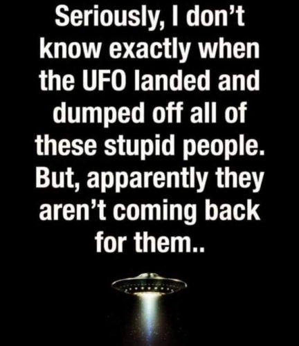 UFO, Stupid -- Mothership Pickup please