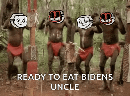 Biden, Savages -- Ready to Eat Biden's Uncle [GIF]