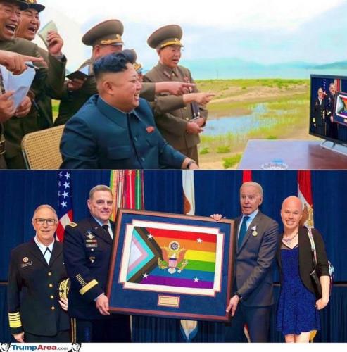 North Korea, Biden, LGBT, USA Government -- Kim Jong Un Laughs