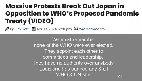 Japan protest WHO