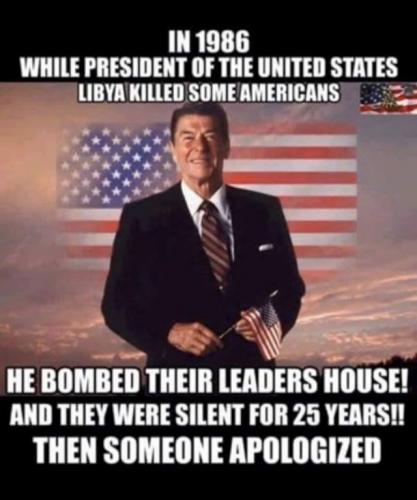 Reagan - Bombed their leader's house