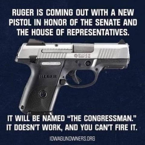Rugers, Senate, House New Gun Control -- 'The Congressman', not work not fires