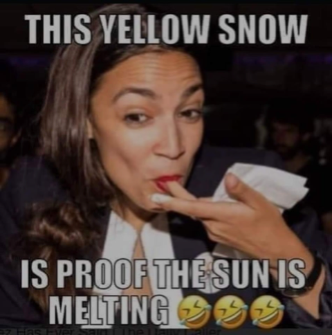 AOC, Alexandria Ocasio-Cortez, Eat, Stupid, AirObliteratesCortex -- Yellow Snow, Sun Melting