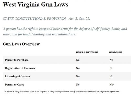 B West Virginia Gun Laws
