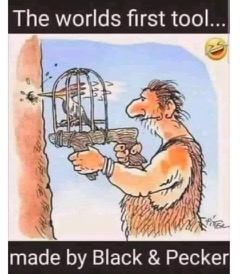 Black & Pecker, Decker, Woodpecker -- World's First Tool