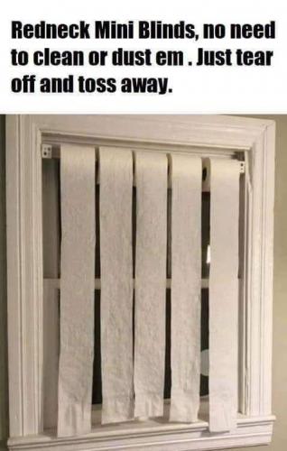 Toilet Paper Roll, Hillbilly -- Redneck Mini Blinds