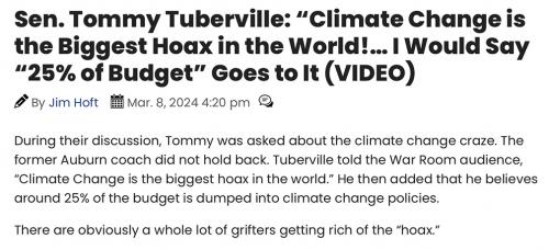Sen Tuberville climate