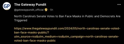 NC bans masks