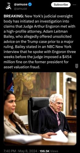 Engoron Under Investigation