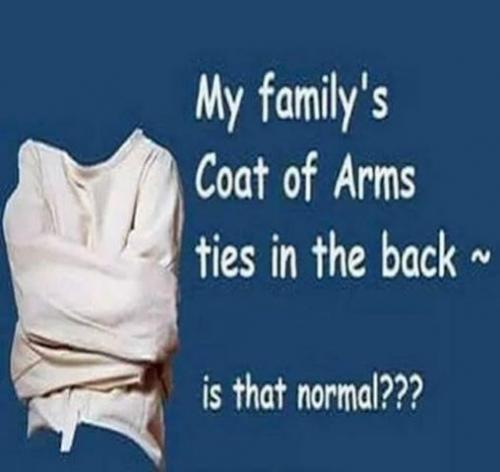 Family Coat of Arms, strait jacket -- Ties in the back, normal