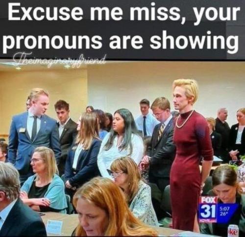 M pronouns showing