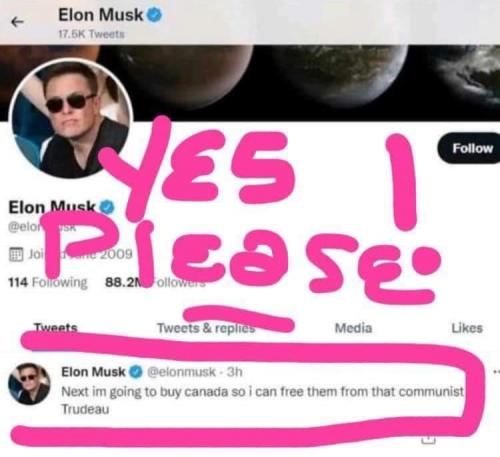 Canada - For sale and ELon is going to buy the land