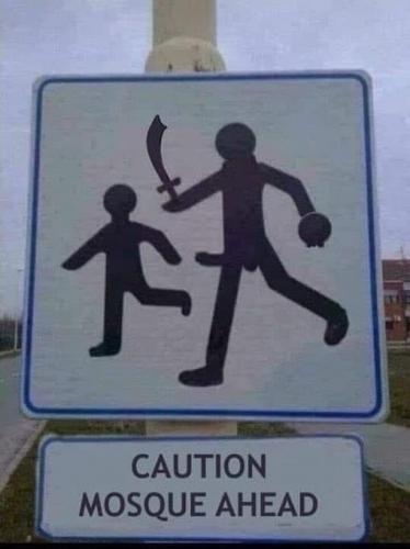 Mosque 3 - warning sign for children and adult