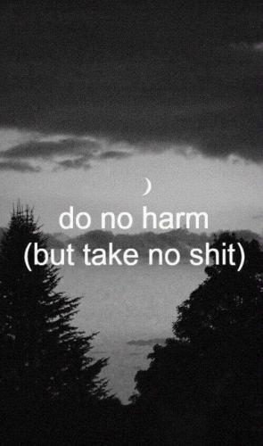 Harm - Do no harm - Take no shit