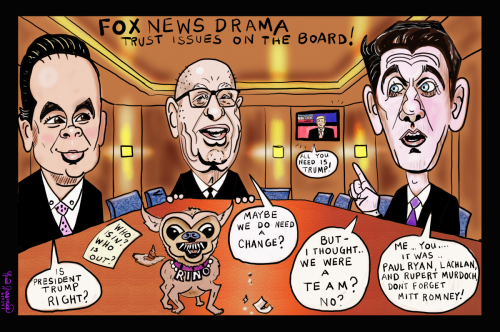 Lachlan Rupert murdoch paul ryan mitt romney political cartoon fox news