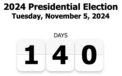 140 days until 2024 Presidential Election