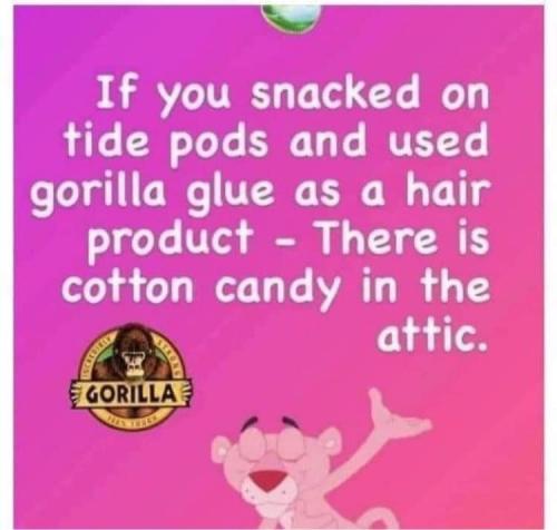 Gorilla glue and Tide pods