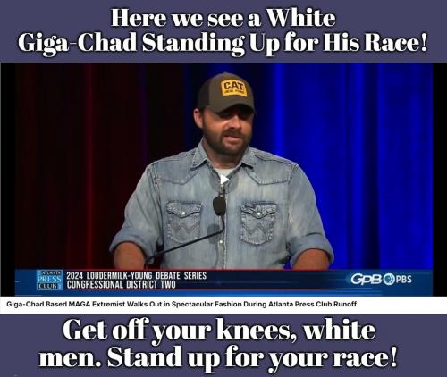 Get off your knees, white men. Stand up for your race.960px