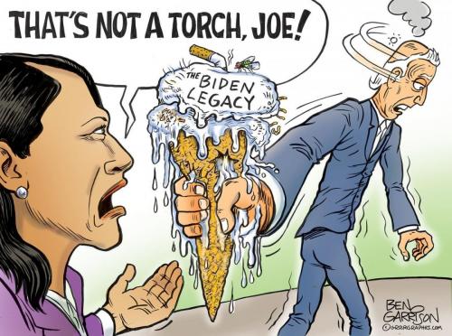 ExVicePresidentBidenHandsOverTorchToCanadianBitchDEIKamalaHarris