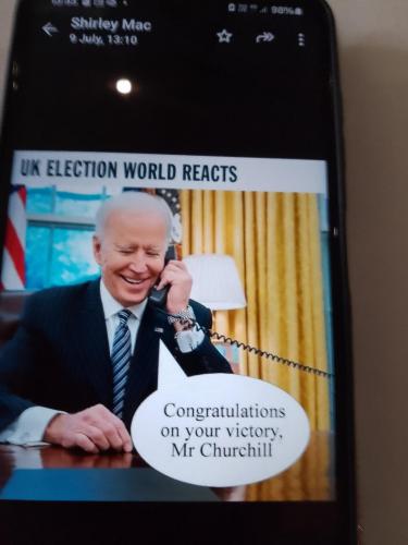 Joke Bidumb calling to congratulate the new British PM in July 2024