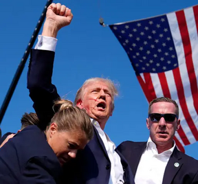 Trump Assassination Attempt (Triumphant, USA Flag), 7-13-2024