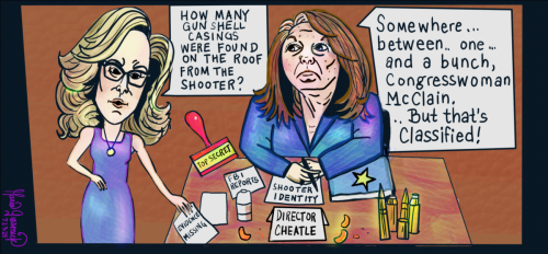 Rep Lisa Mcclain Kim cheatle political cartoon sm