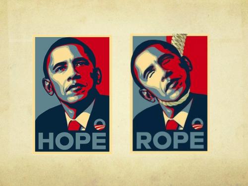 Obama hope on a rope