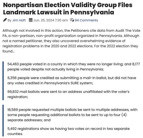 PA 2020 lawsuit