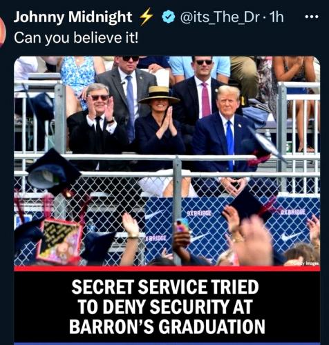 Secret Service Tried to Deny Security at Barron's Graduation