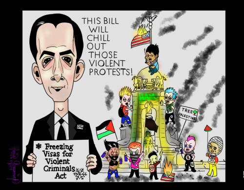 Tom Cotton Political Cartoon visa act