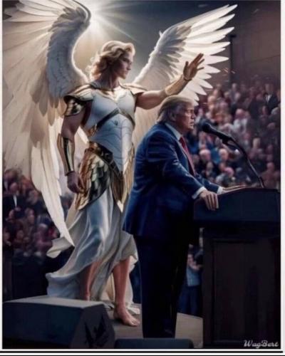 Trump Assassination Attempt (Guardian Angel, Painting), 7-13-2024