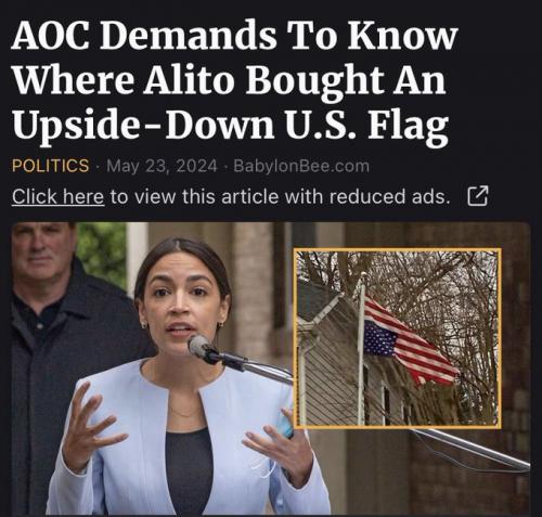 AOC UPSIDE DOWN FLAG