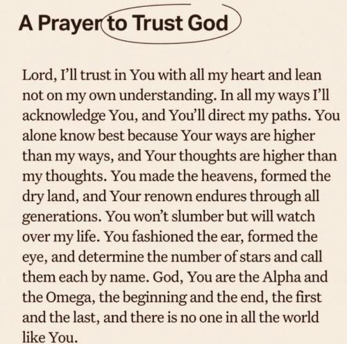 Prayer -- Prov. 3 5-6