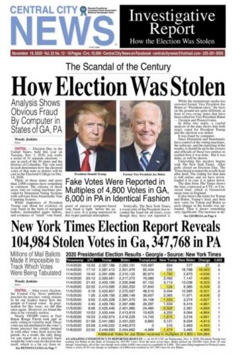 Voter Fraud, Trump, Biden -- 2020 Presidential Election Newspaper